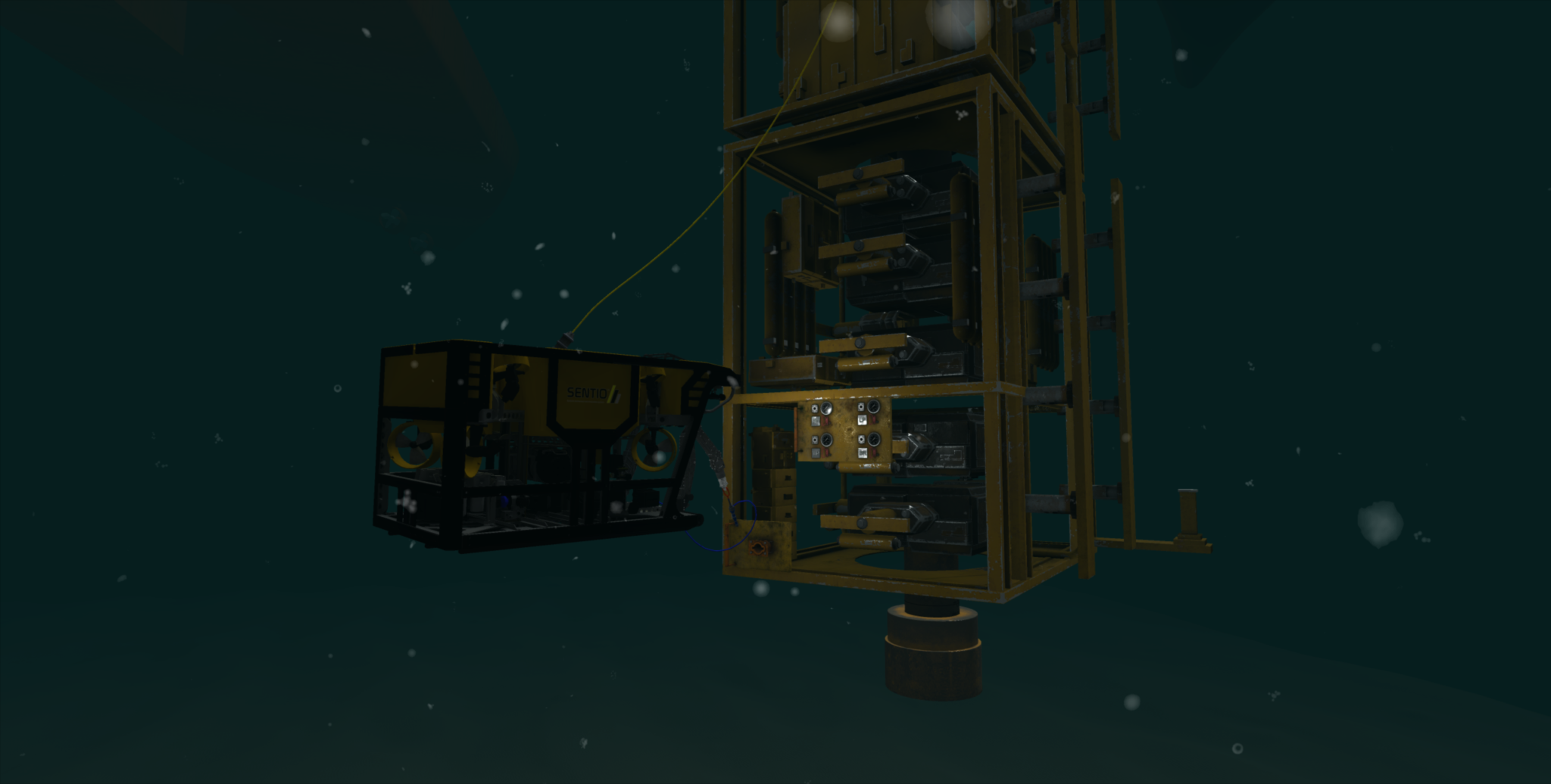 ROV simulation of offshore installation